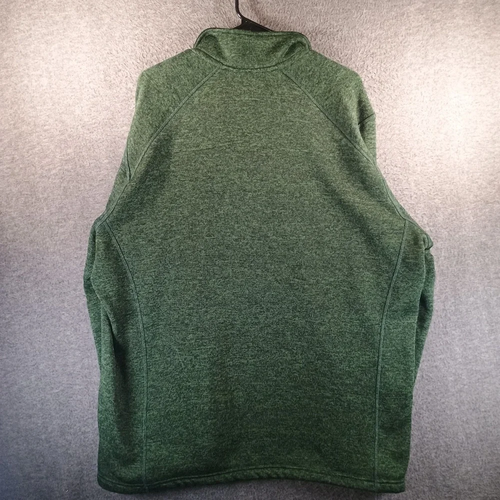 Eddie Bauer Quarter Zip Fleece Pullover Sweater Mens XXL Green‎ Mock Neck